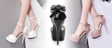 Peep Toe Bow Platforms Stilettos