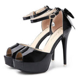 Peep Toe Bow Platforms Stilettos